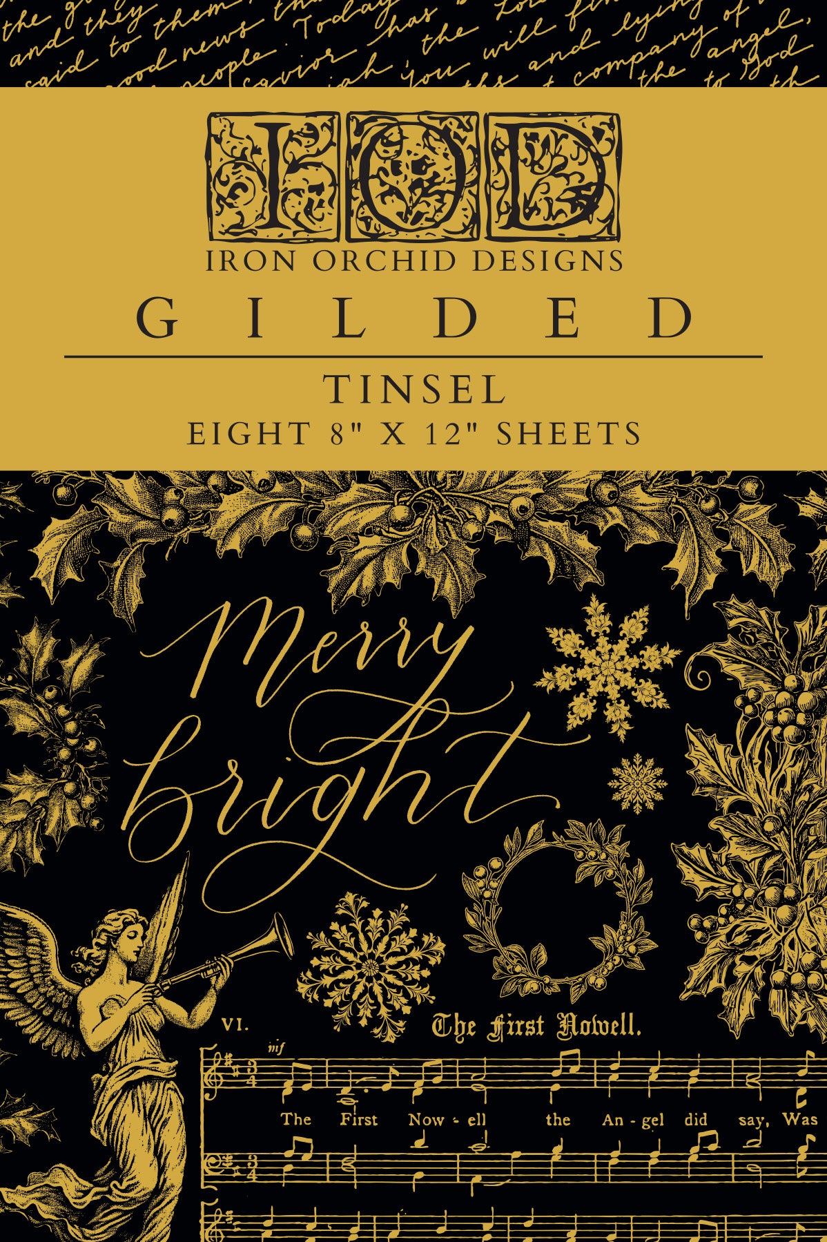 Tinsel - Transferencia dorada por Iron Orchid Designs Limited Edition Navidad 2024