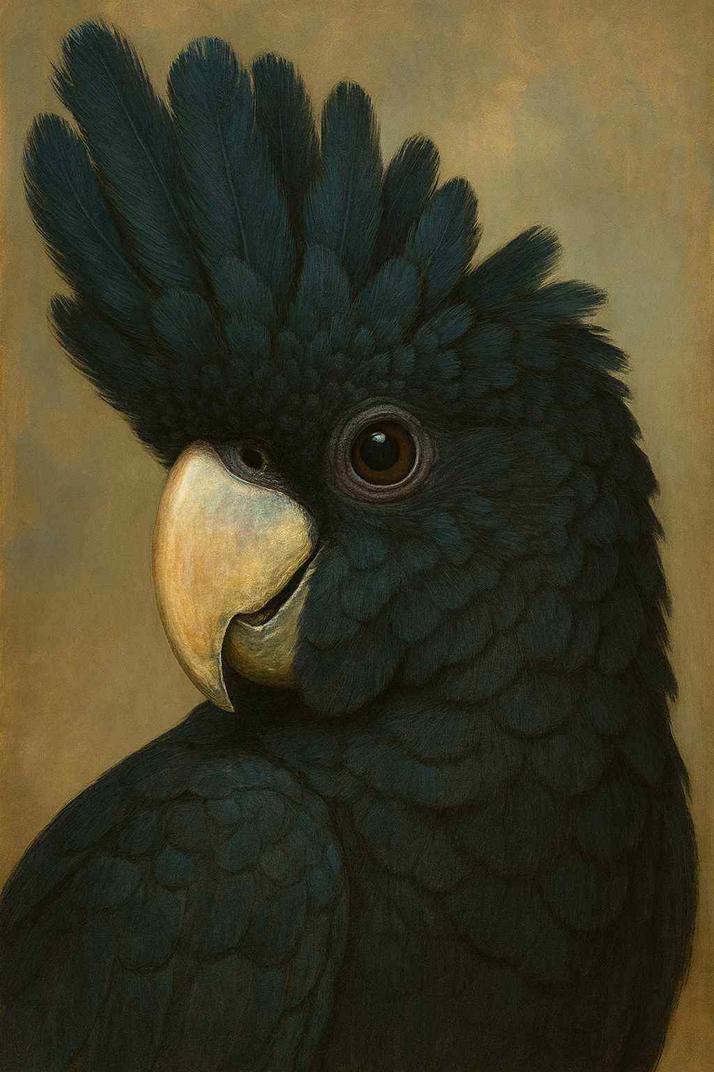 Cockatoo negro - papel decoupage de menta