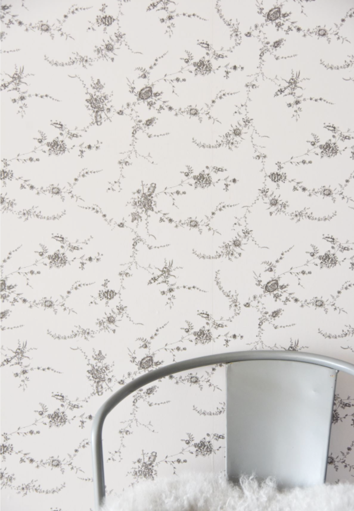 Wallpaper / wall paper - Flowers - French grey