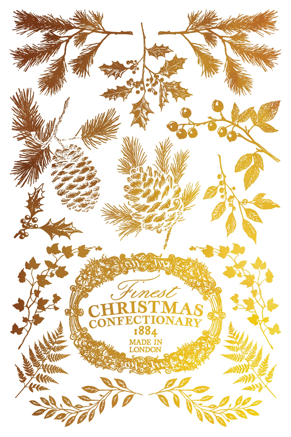 Trasferimento di trasferimento dorato figgy e fiorisce tramite disegni di orchidea di ferro iod natalizio 2025 edizione limitata