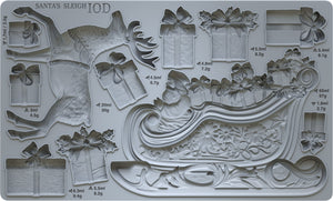 Decoración del trineo de Santa - Molde de los diseños de orquídeas de hierro IOD Navidad 2024