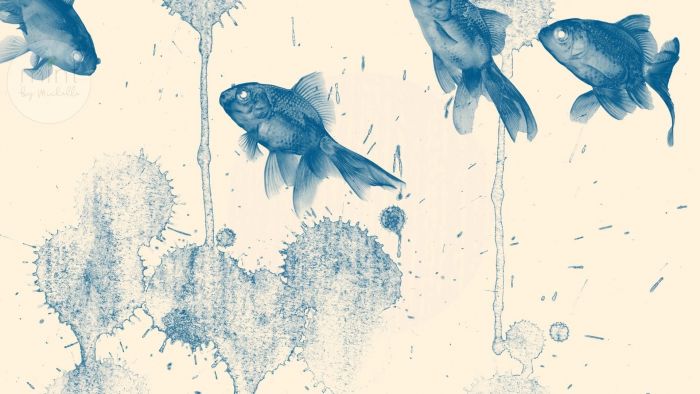 Blue Fish Decoupage Paper - Mint By Michelle
