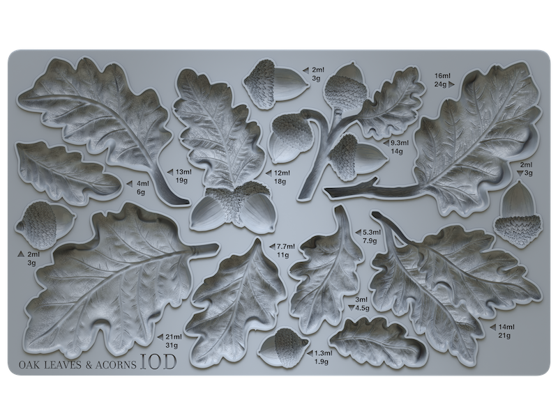 Oak Leaves and Acorns IOD Décor Mould Summer 2024 Iron Orchid Designs