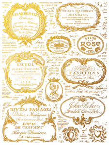 Etiquette Gilded IOD Decor Transfer