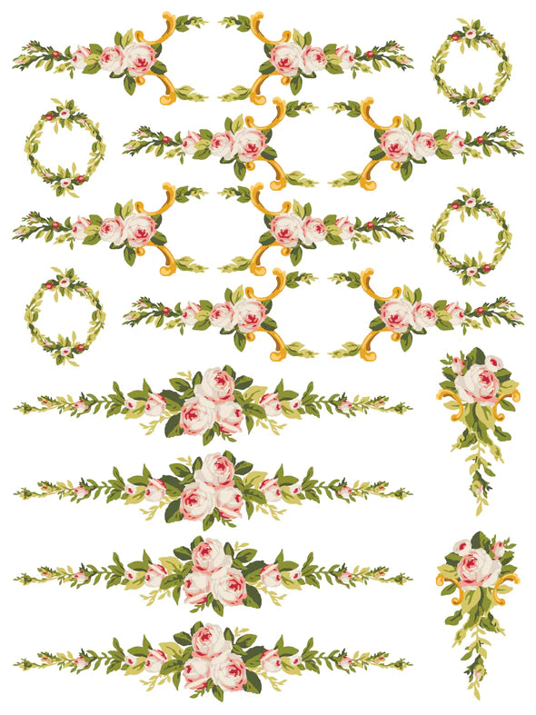 Petite Fleur rose peinture incrustation par Iron Orchid Designs IOD Précommande