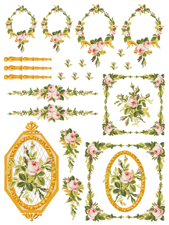 Intarsio di vernice rosa PETITE FLEUR By Iron Orchid Designs IOD Pre-Ordine