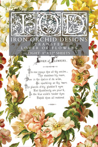 Amante de las flores Transferencia por Iron Orchid Designs IOD