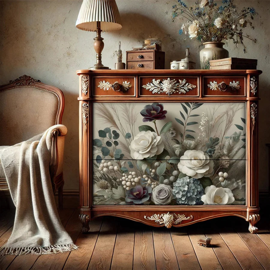 Winter Petals Decoupage Paper by Mint