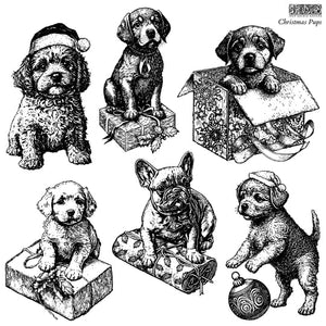 Christmas Pups -  Decor Stamp by Iron Orchid Designs IOD Limited Edition