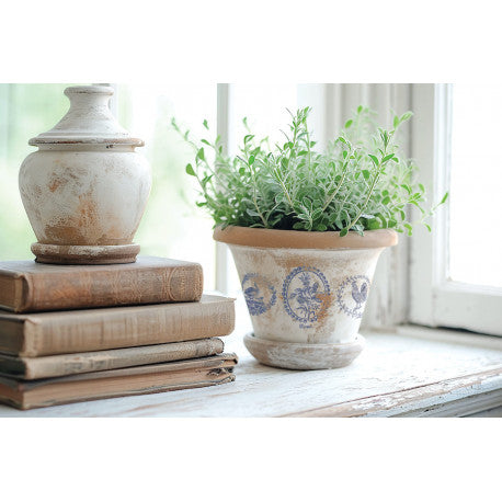 Tradizioni delft intarsio azurenpaint da disegni di orchide