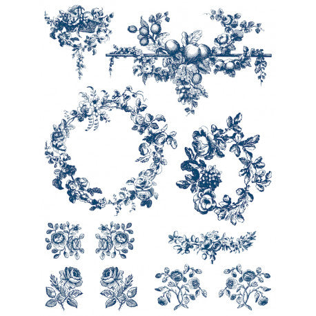 Tradizioni delft intarsio azurenpaint da disegni di orchide