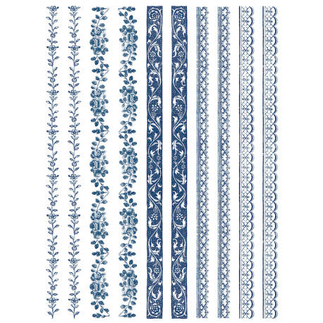 Tradizioni delft intarsio azurenpaint da disegni di orchide