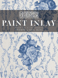 Trompe L'oeil Bleu Paint Inlay by Iron Orchid Designs IOD