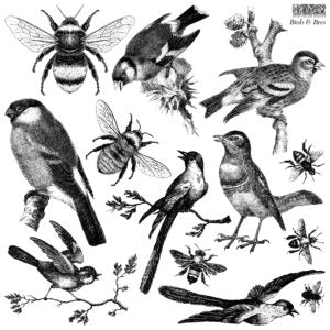 Birds and Bees Stamp by Iron Orchid Designs