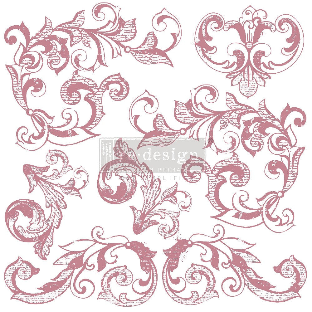 Redesign Clear -Cling Stamps Elegant Scrolls