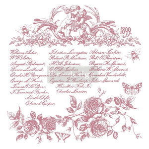 Dekorationsstempel, Blumenskript von Neugestaltung