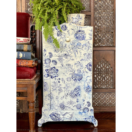 Indigo Floral Paint Inlay by Iron Orchid Designs IOD