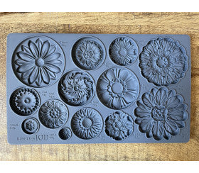 Rosettes Decor Mould by Iron orchid Designs IOD
