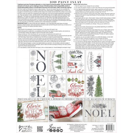 Noel Paint Inlay by Iron Orchid Designs IOD