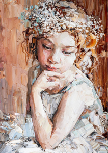 Pensive Girl - Mint by Michelle Decoupage Paper