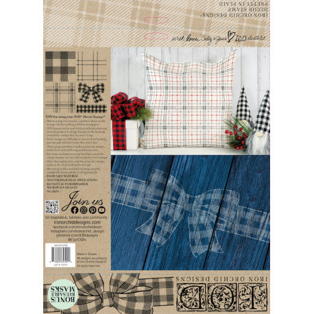 Pretty In Plaid IOD Decor Stamp by Iron Orchid Designs