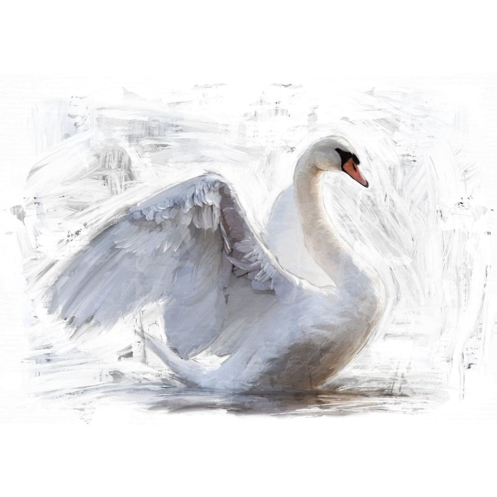 Decoupage Paper, Reverse Swan, Mint by Michelle