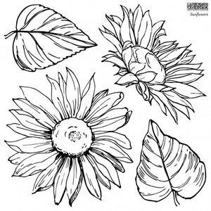Sunflowers Stamp by Iron Orchid Designs IOD