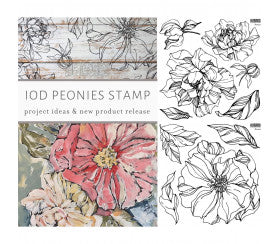 Peonies Double Stamp by Iron Orchid Designs IOD