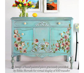 Painterly Florals a Transfer by Iron Orchid Designs